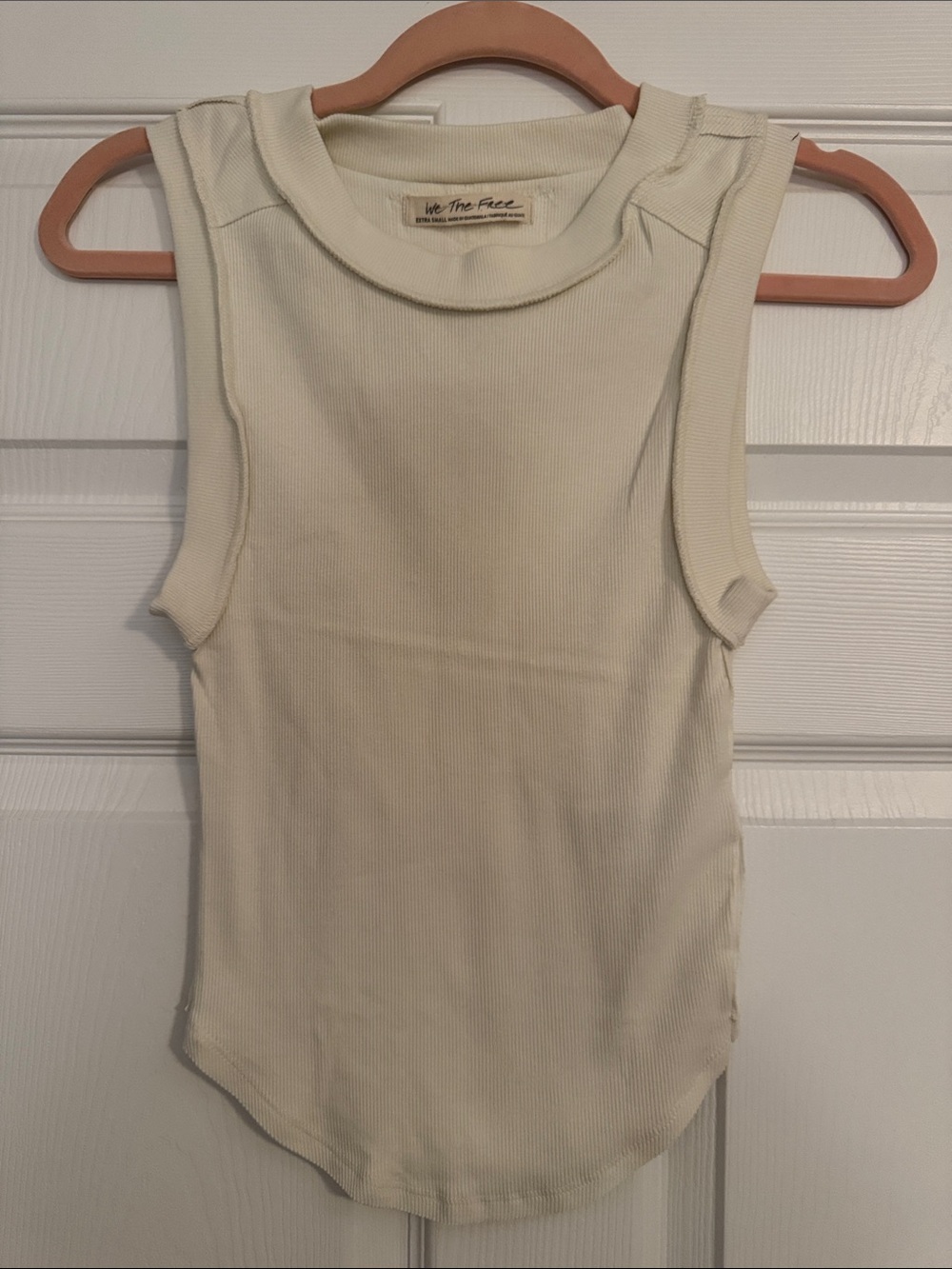 We The Free Ivory Ribbed Tank Top